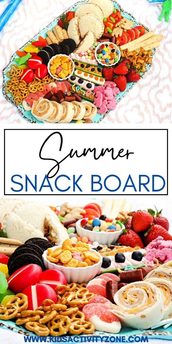 Bring out your child’s inner foodie with the Summer Kid’s Snack Board. It’s the perfect way to serve children snacks during the summer months when they’re home from school and feeling hungry!