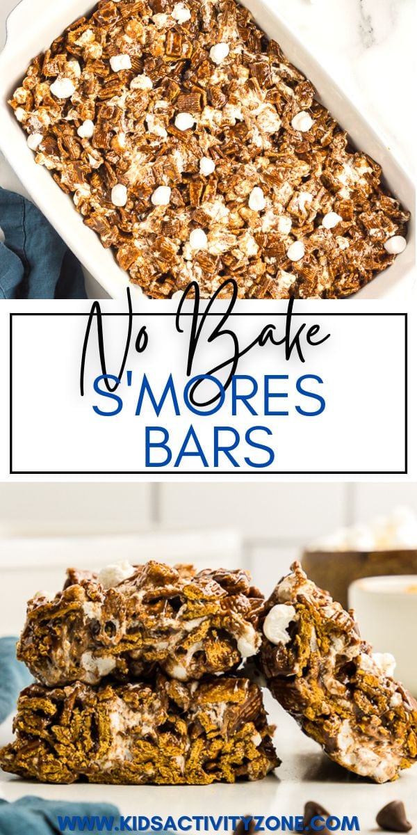 With only a few ingredients these No Bake S'mores Bars couldn't be an easier treat! Make up a batch every time you are craving S'mores. All the flavor of graham crackers, marshmallows and chocolate. So easy the kids can make them on their own!