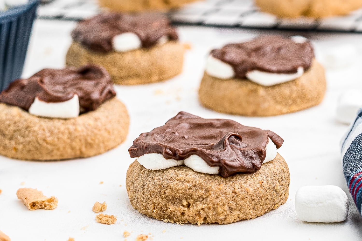 S'mores Cookies on white background