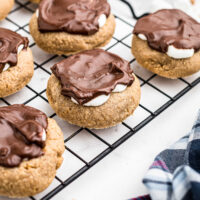 S'mores Thumbprint Cookies Square cropped image.