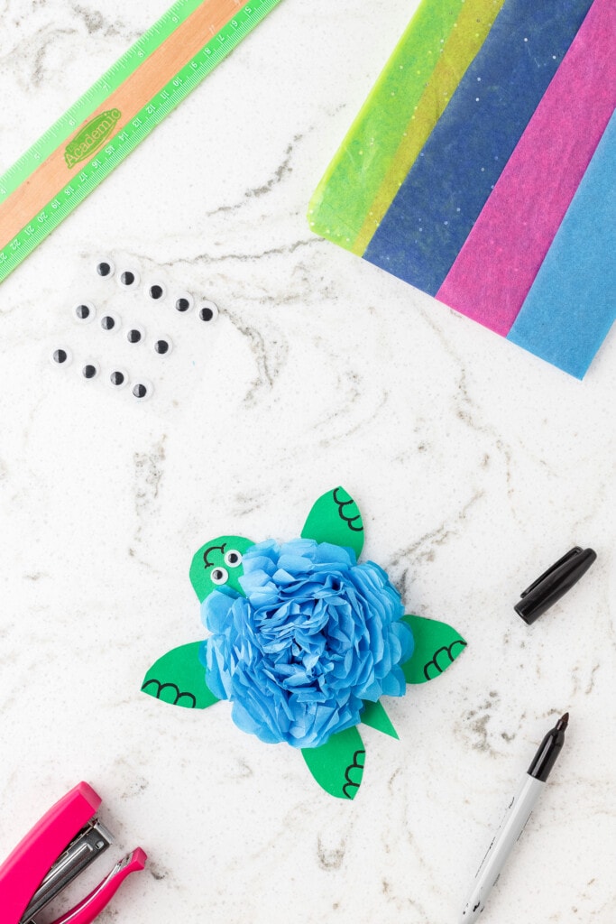 Tissue Paper Turtle Craft Kids Activity Zone