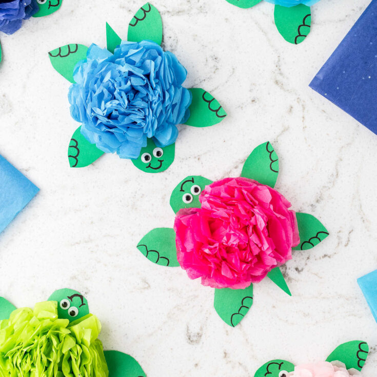 Tissue Paper Turtle Craft Square cropped image