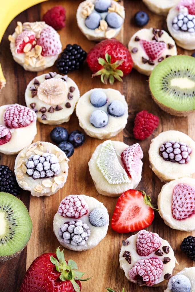 Overhead view of frozen yogurt bites