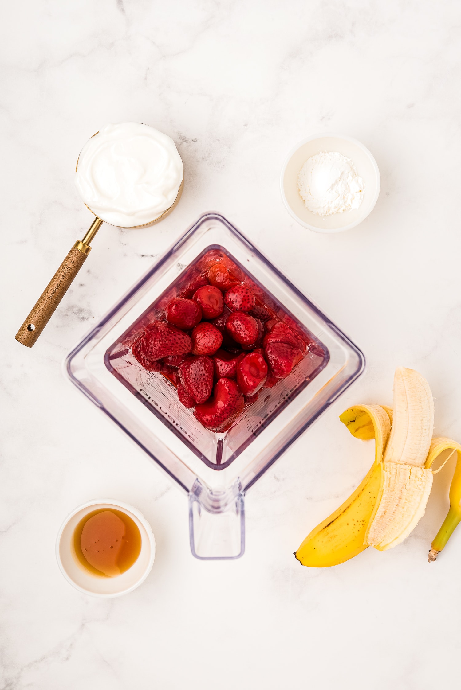 Strawberries in blender