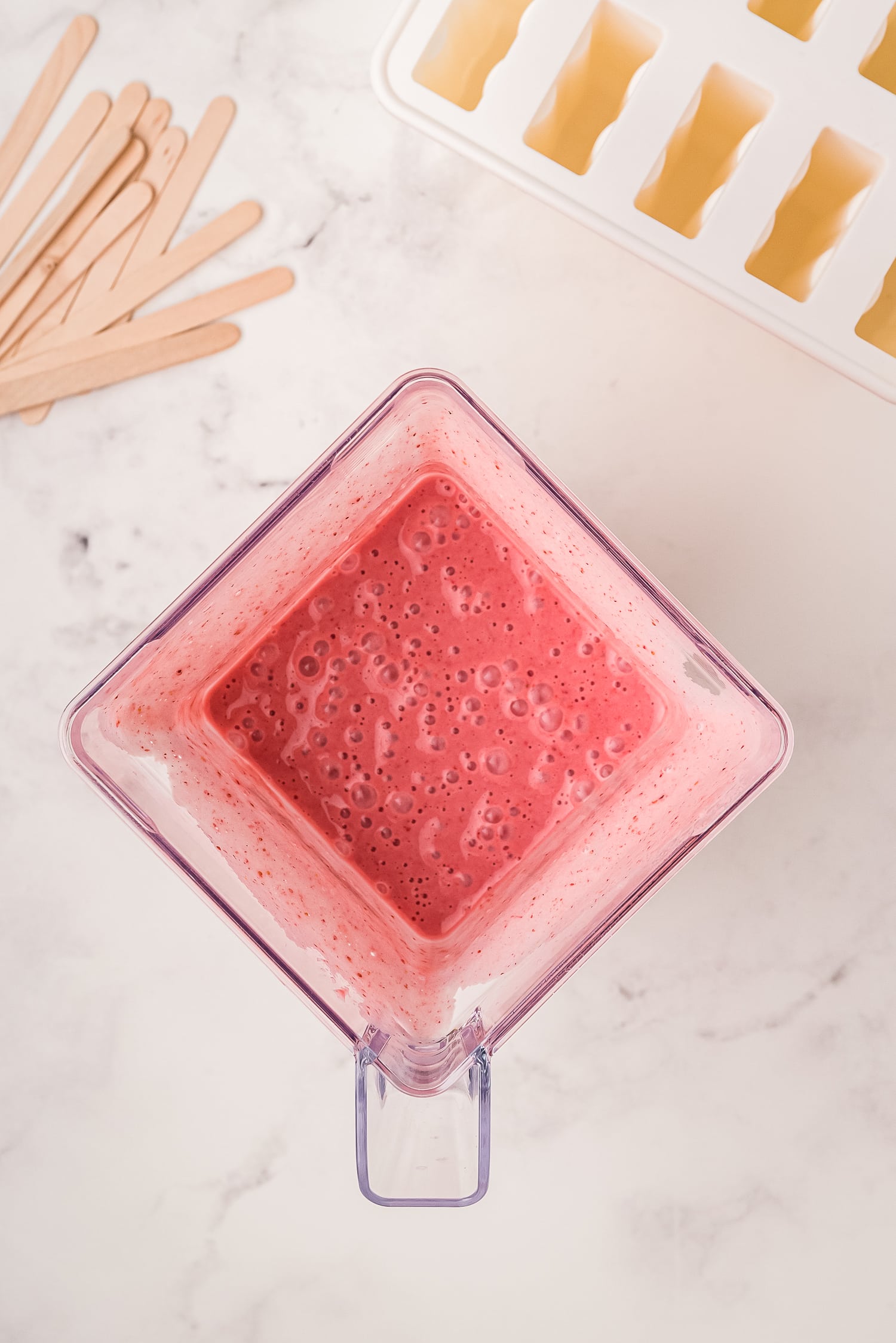 Strawberry Banana popsicles in blender