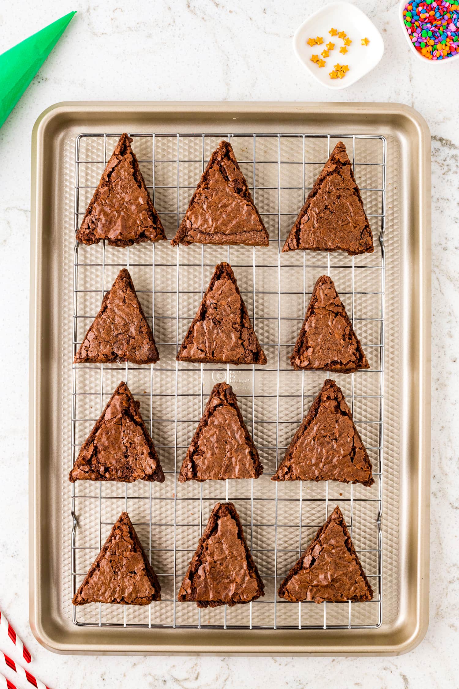 Brownies cut into triangles