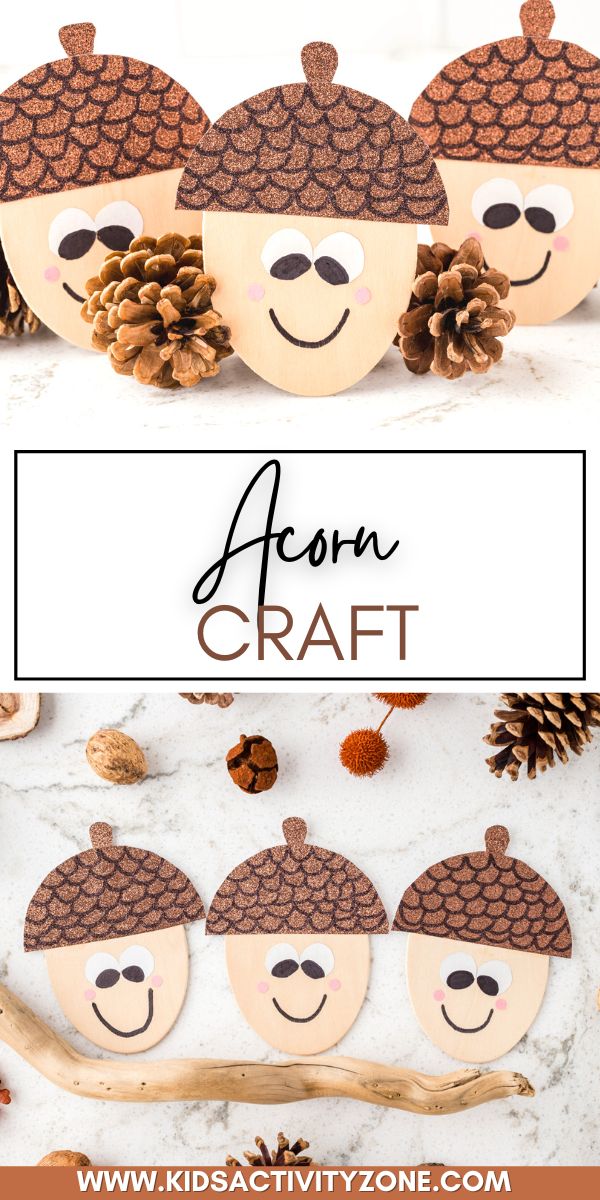 Easy Acorn Craft is the perfect kids craft for fall! These cute little acorns are easy to make with some basic crafting supplies. It's a fun fall craft for kids with step by step directions and pictures!