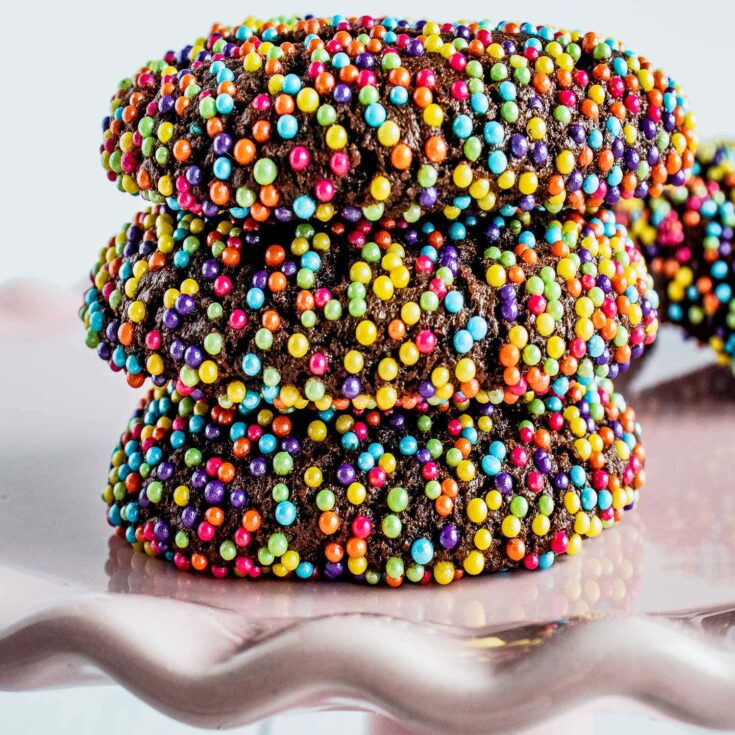Chocolate Sprinkle Cookies Square cropped image