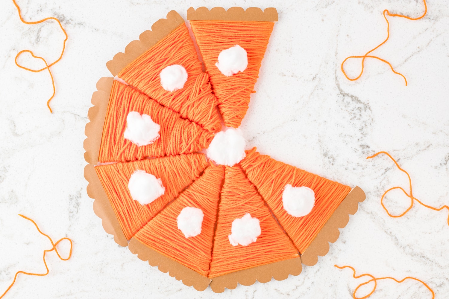 Pumpkin Pie Slices Craft made into a pie shape