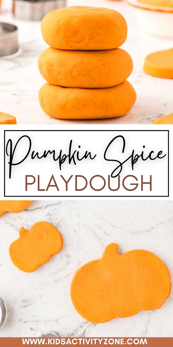 Pumpkin Spice Playdough is so soft and smells just like pumpkin spice! It's the perfect fun activity for fall. This homemade playdough recipe is squishy and the kids will have fun using cookie cutters to create all the things fall!