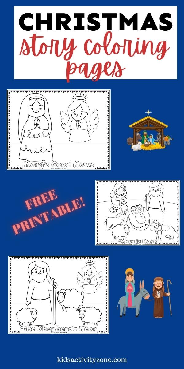 Christmas Story Coloring Pages are a free printable coloring pages that tell the story of the birth of Jesus! These free coloring pages focus on the true meaning of why we celebrate Christmas.