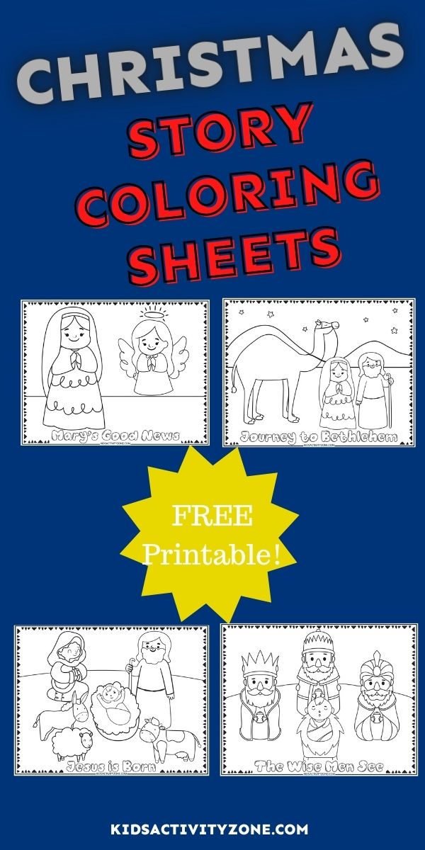 Celebrate the birth of our Savior with these free Color Through Christmas Story Coloring Pages! This set of free printable nativity coloring pages will help teach kids the true meaning of the seasoning. 
