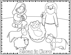 Christmas Story Coloring Pages - (Nativity) - Kids Activity Zone