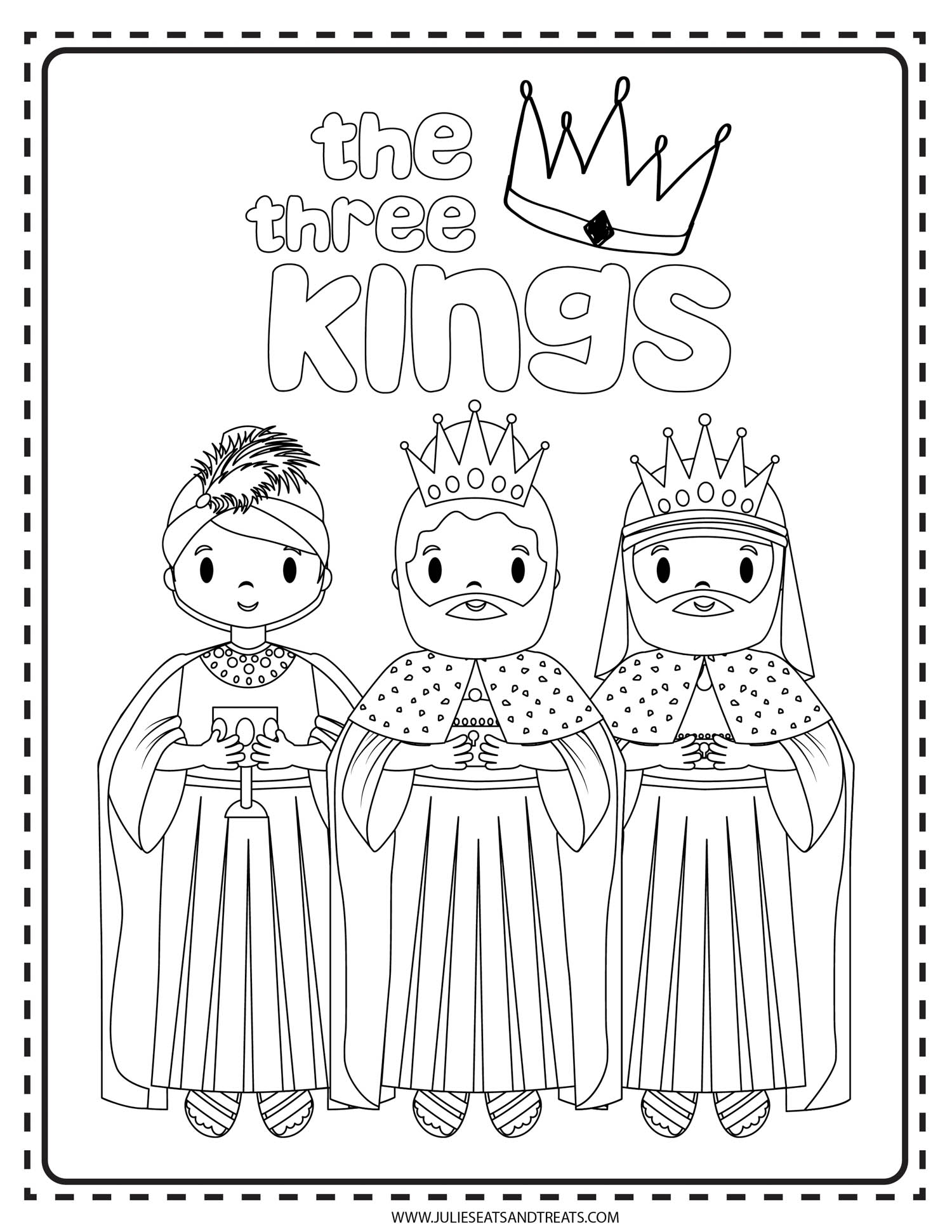 The Three Kings Christmas Coloring Page