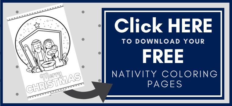 Nativity Coloring Pages Printable Button