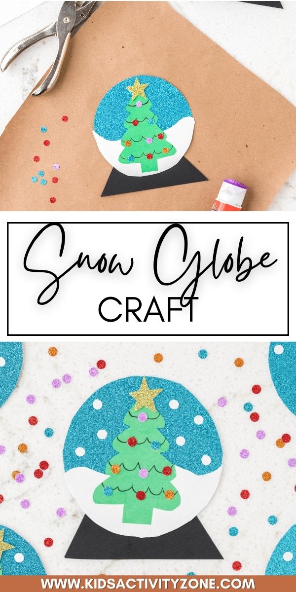 Snowglobe Craft made out of every day supplies is the perfect winter craft or activity for kids to make on cold winter days! It's glittery, fun and cute to display on the refrigerator.