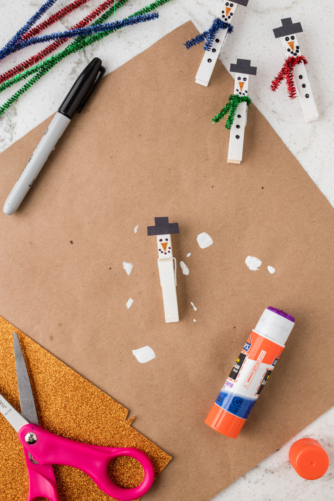 Snowman Clothespin Craft Kids Activity Zone