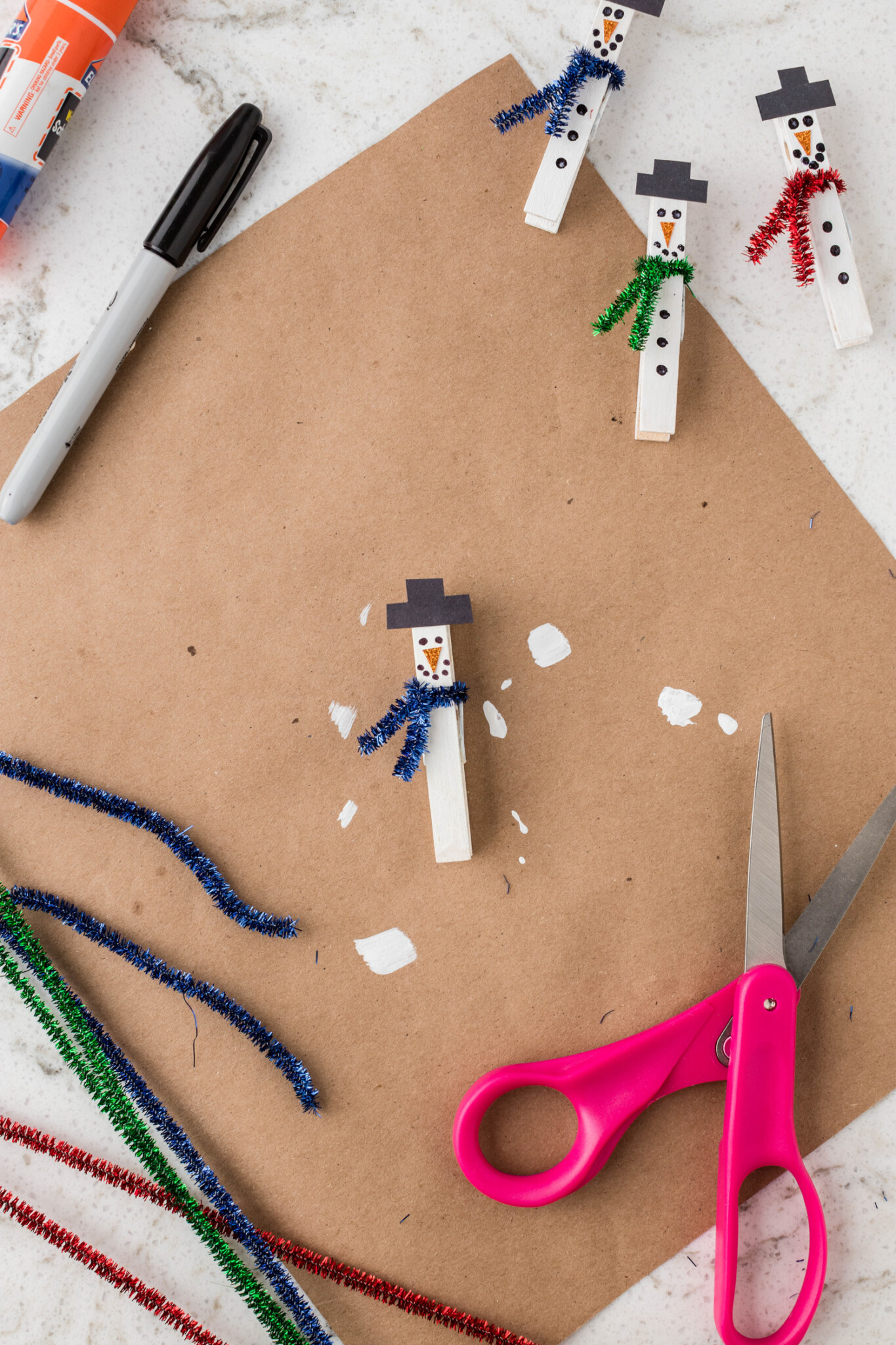 Snowman Clothespin Craft Kids Activity Zone