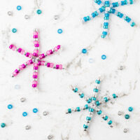 Beaded Snowflake Craft Square Photo
