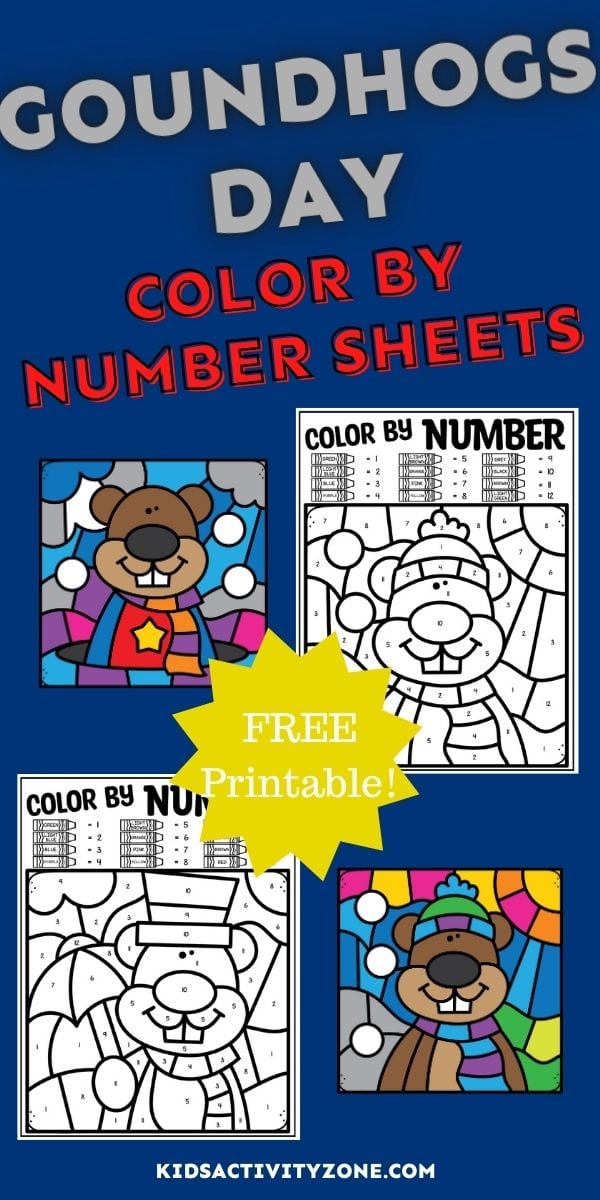 Free Groundhogs Day Color By Number Sheets are the perfect way to celebrate the day and have fun! Grab these free coloring pages.