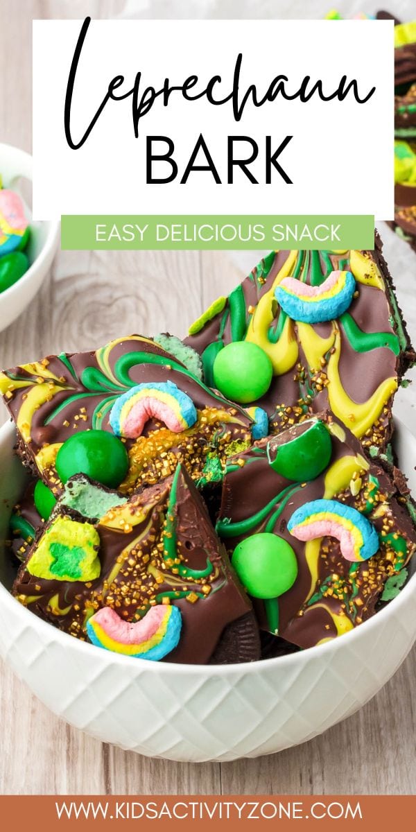 Leprechaun Bark is a quick and easy No-Bake St. Patrick's Day Treat! With layers of Oreos, chocolate, Lucky Charms marshmallows and M&Ms is an easy treat that kids will love and so will adults. You might even catch the leprechaun with this recipe!