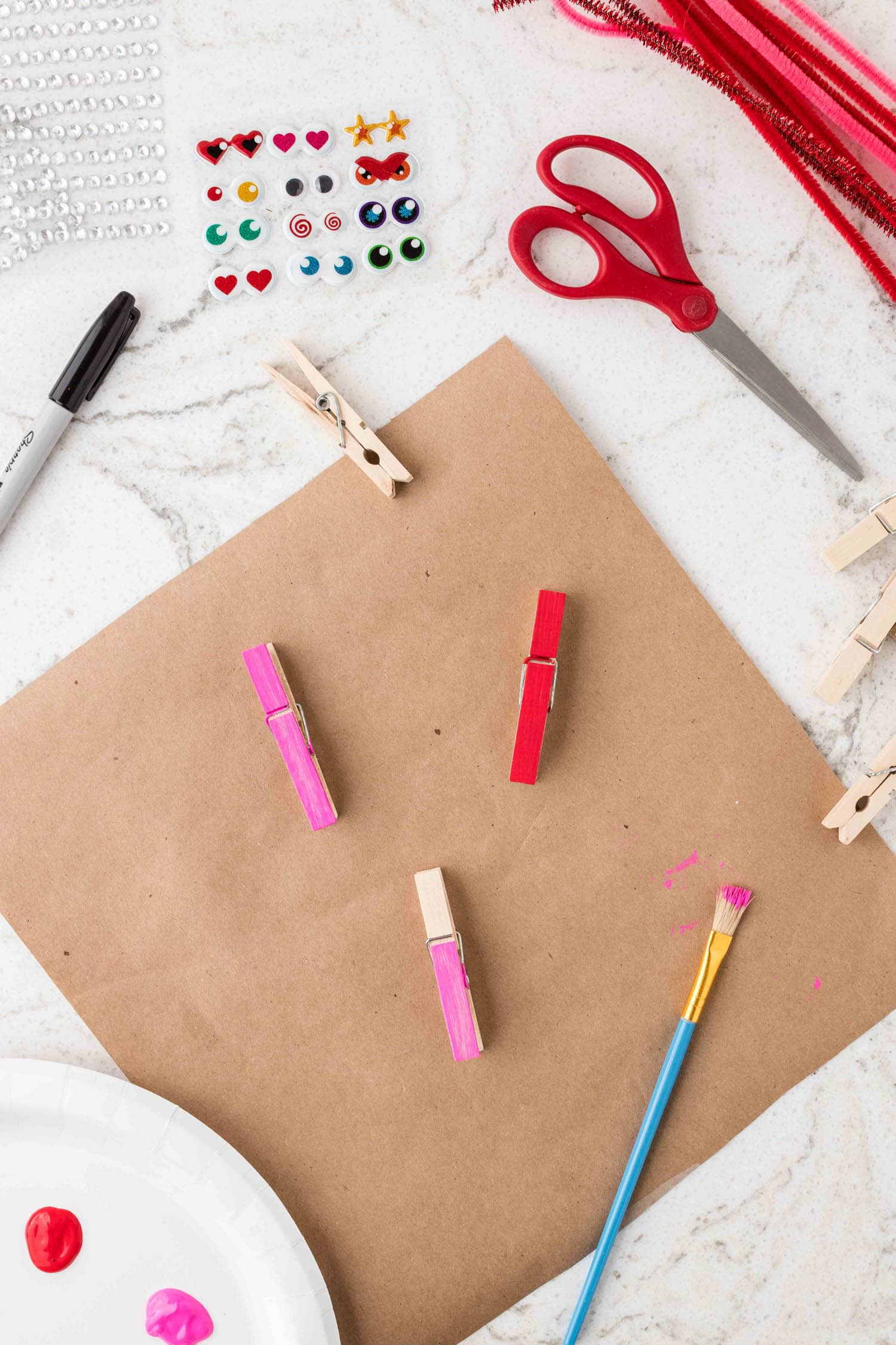 Create-your-own Love Bug Clothespin Valentine's Day Art Kit