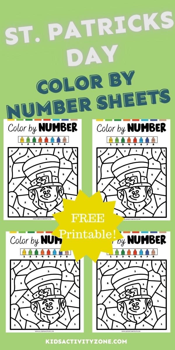 Everyone is Irish on St. Patrick's Day! Celebrate this fun holiday with the kids by printing off these free St. Patricks Day Color by Number pages. There are six different color by number sheets that are free and easy to download. 