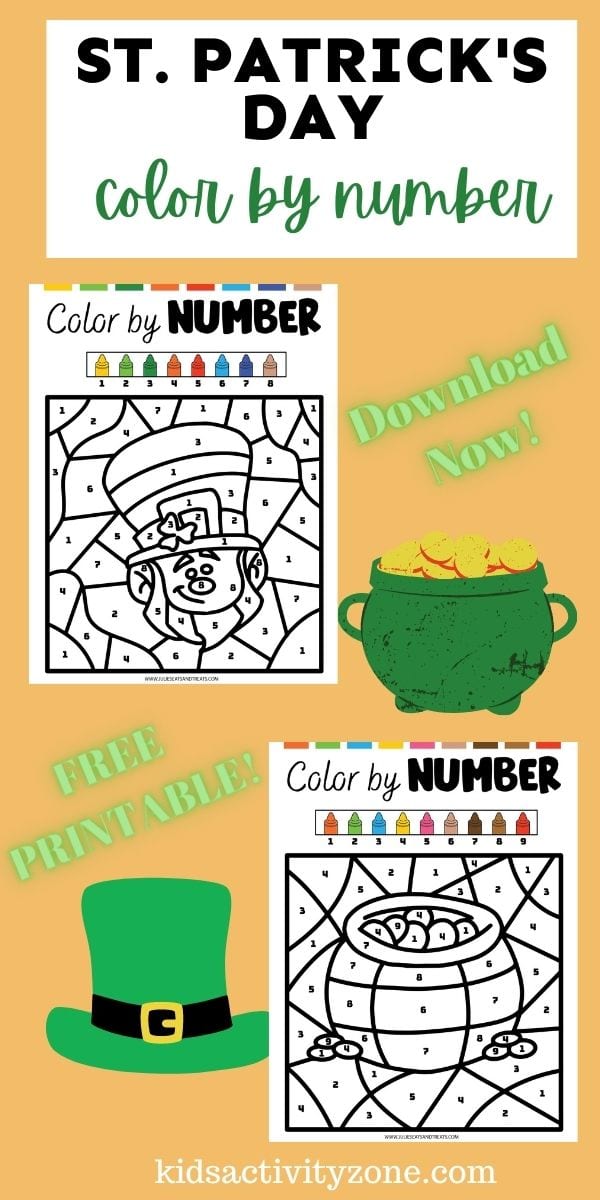 Everyone is Irish on St. Patrick's Day! Celebrate this fun holiday with the kids by printing off these free St. Patricks Day Color by Number pages. There are six different color by number sheets that are free and easy to download. 