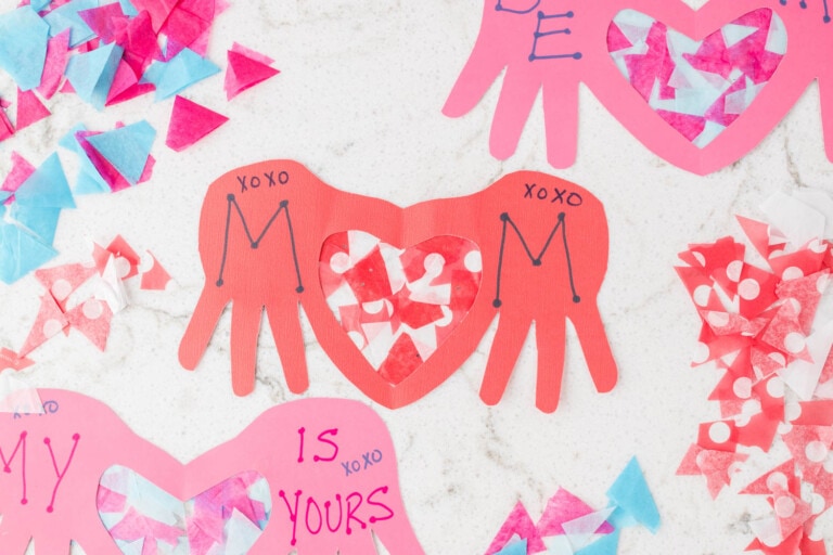 Hand Rip Valintines Valentine's Handprint Craft - Kids Activity Zone