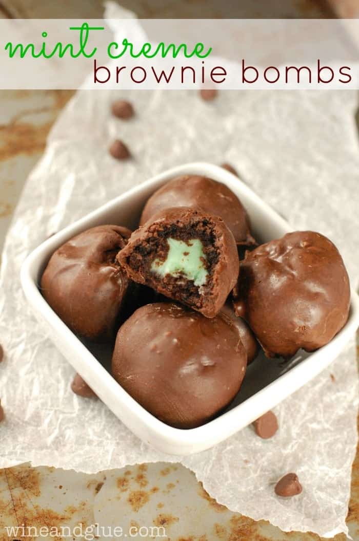 Mint Creme Brownie Bombs Main Image