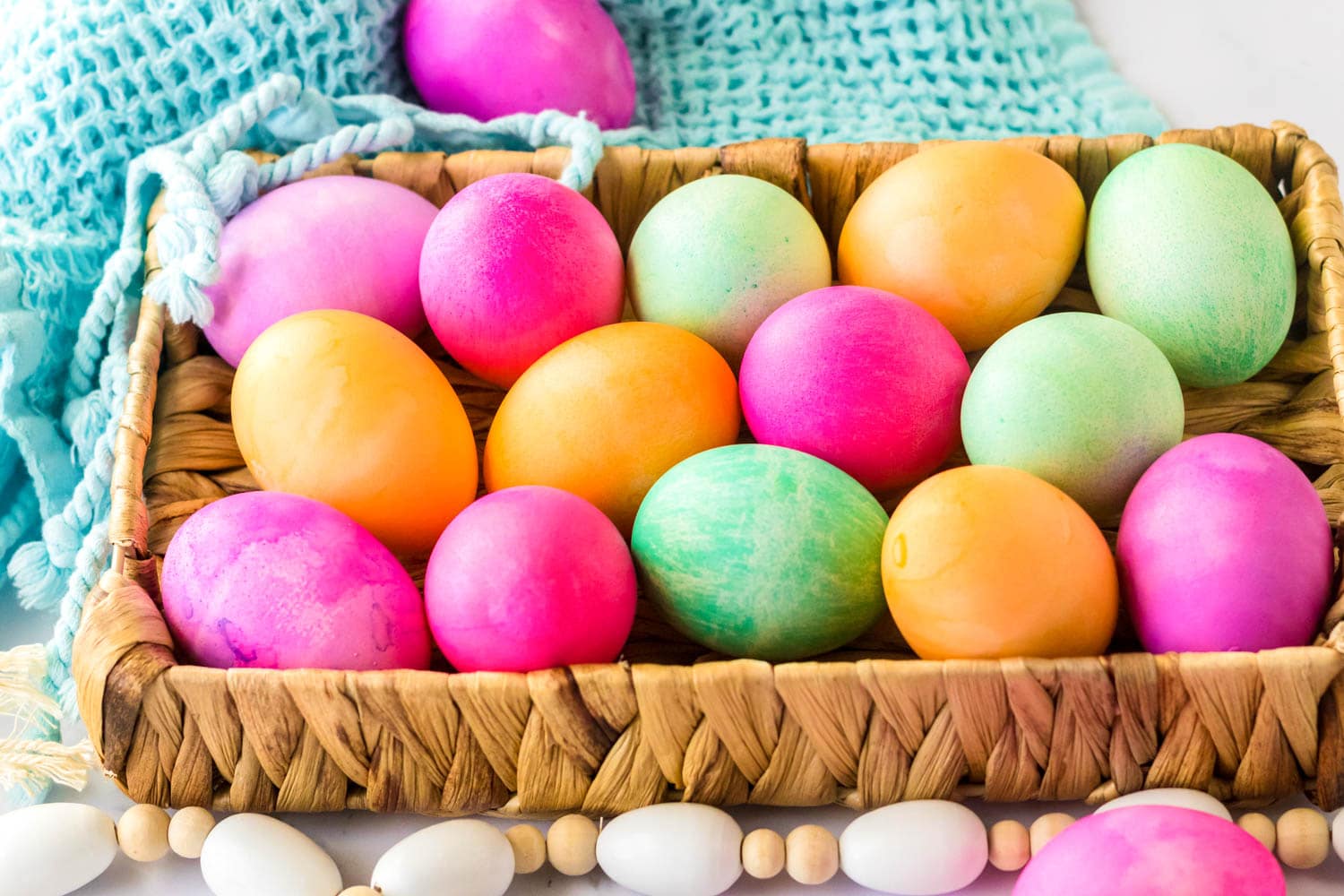 Close Up Photo of the Dyed Easter Eggs