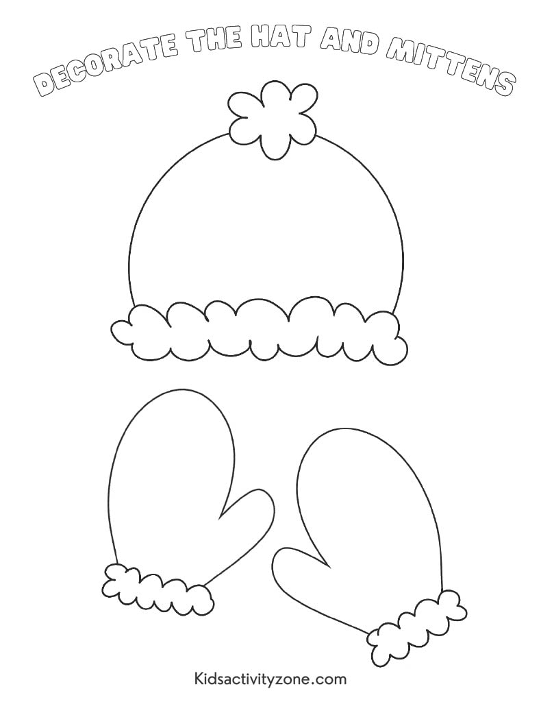 Decorate the hat and mittens printable