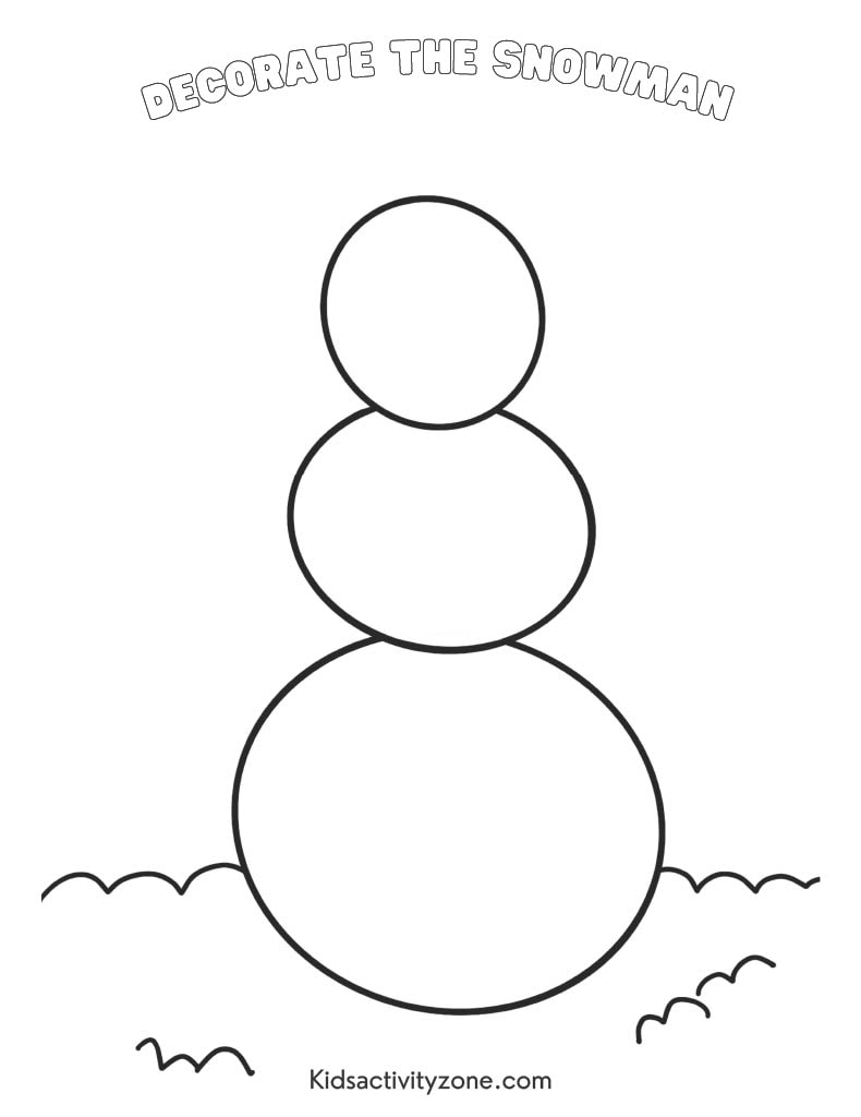 Decorate the snowman drawing idea