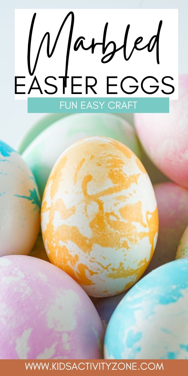 Create these pretty Marbleized Easter Eggs by using oil to dye your eggs! Easy Marble Easter Eggs are created when you brush oil on the egg to repel the egg. It's a fun Easter activity along with a science lesson all in one. 