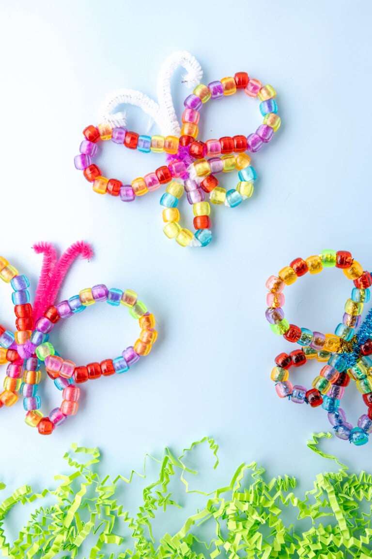 Completed Photo of Beaded Butterfly Craft