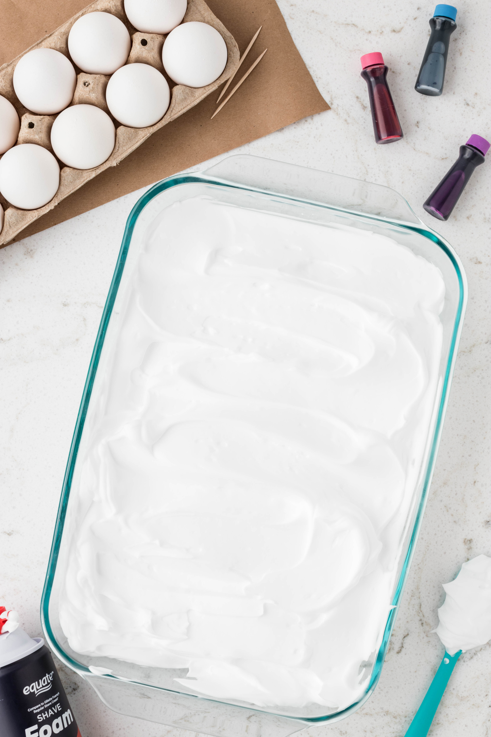Fill the 9x13 Pan with Shaving Cream and Smooth out with a Spatula