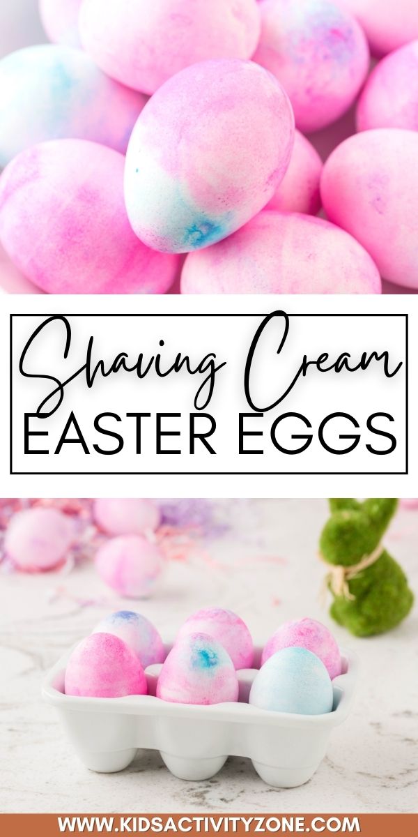 Dying Easter Eggs is so much fun especially when you do Shaving Cream Easter Eggs! Simply add food coloring to shaving cream in a container, add eggs and let them color. It's a great Easter activity that kids will love.