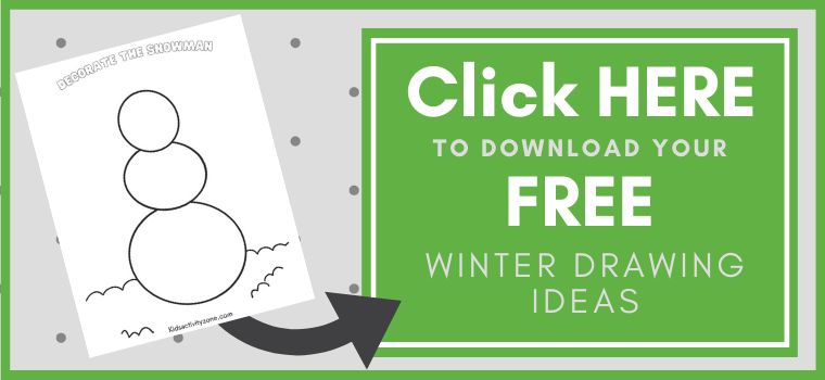 Winter Drawing Ideas Printable Button