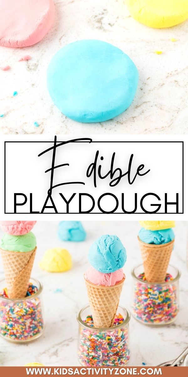 With only two ingredients it doesn't get easier than this Edible Playdough recipe! The kids will have so much fun with this soft, simple playdough. If it ends up in their mouth it's no big deal! Perfect for toddlers.