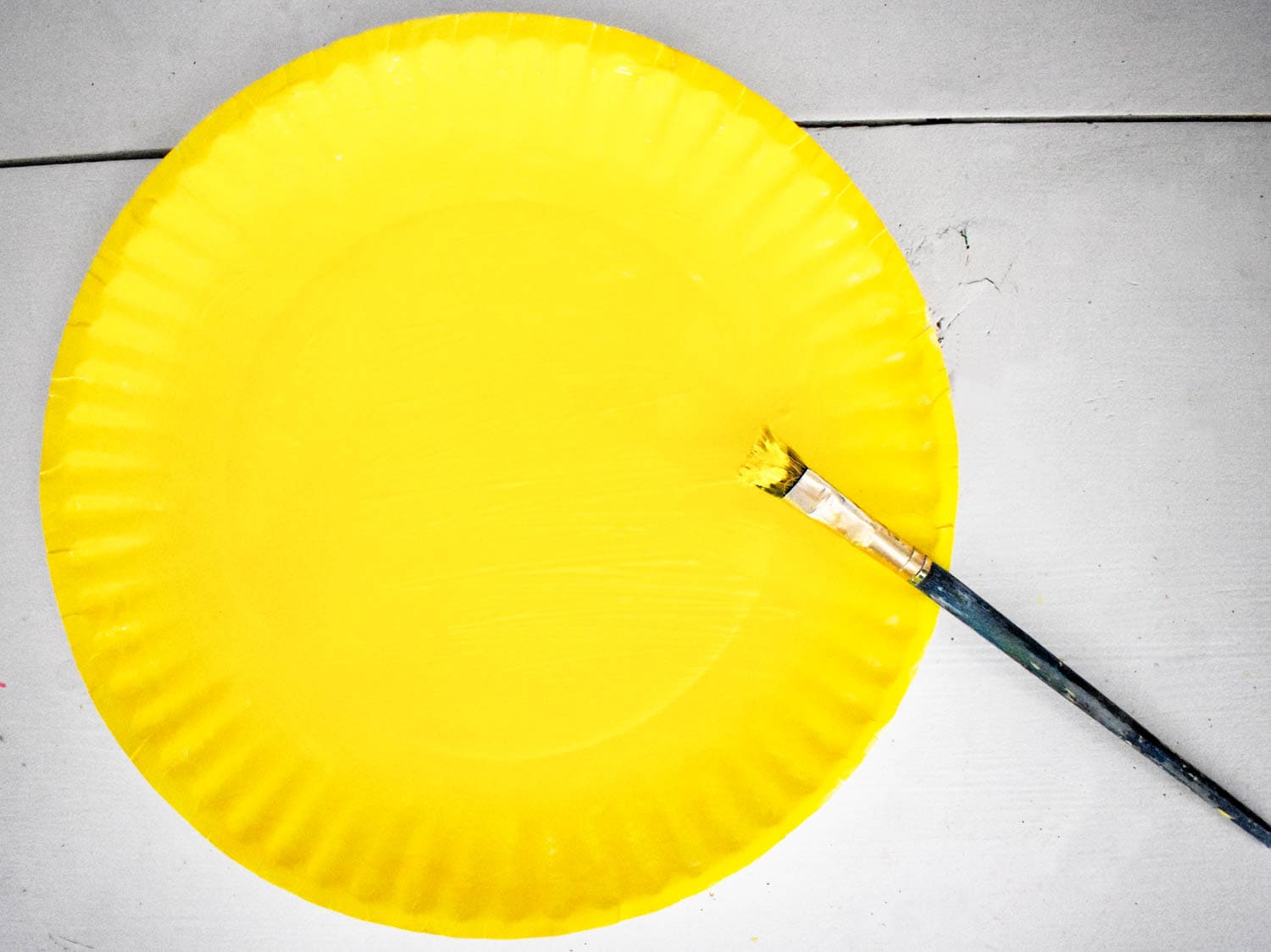 Paint the paper plate Yellow