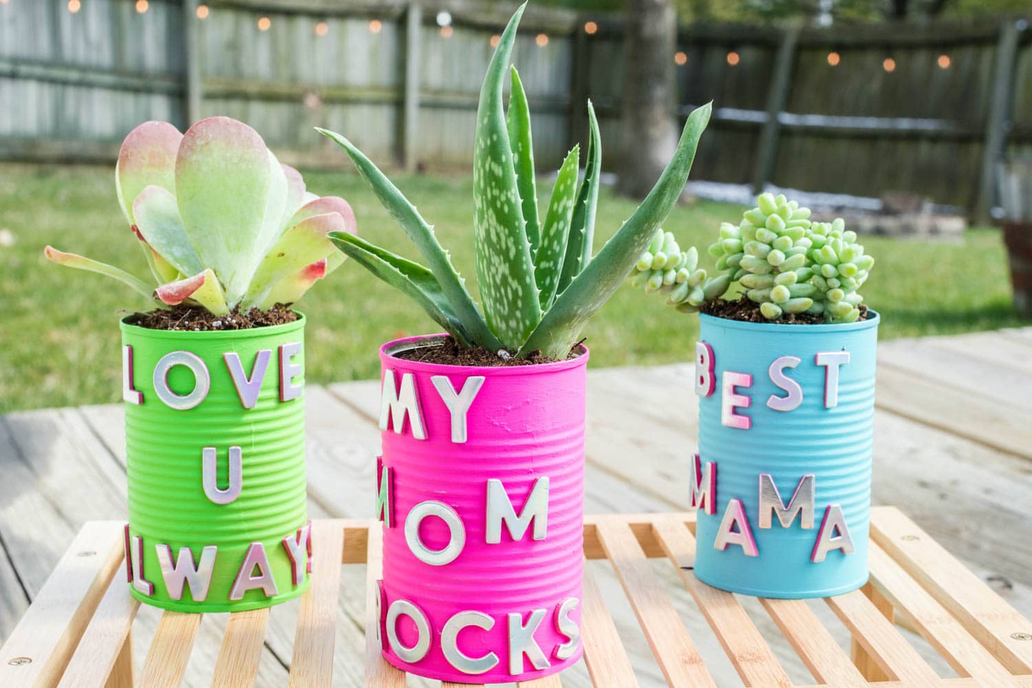 Photo of Planters outside on a Patio.