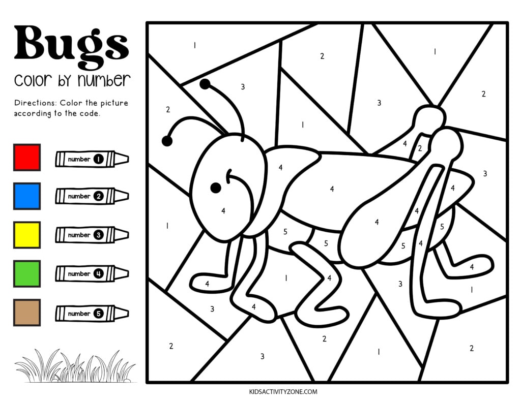 Bug Free Color By Number Printable