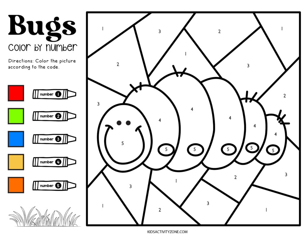 Caterpillar Color By Number Printable