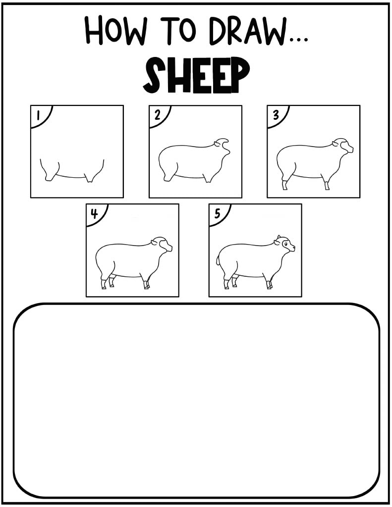 How to draw a sheep free printable