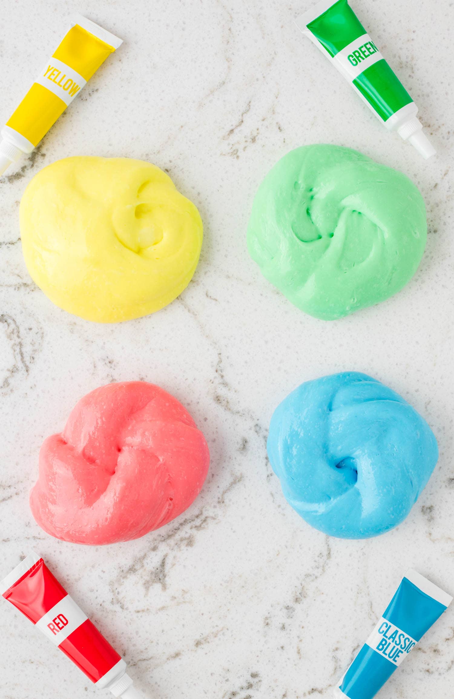 Slime Completed and Colored with Food Coloring