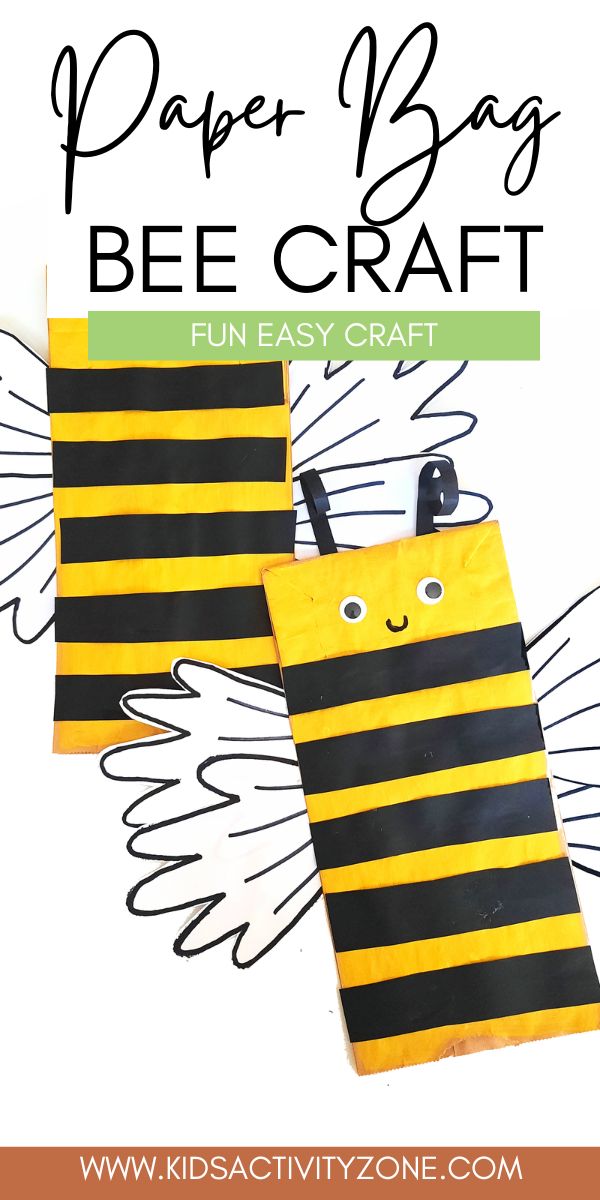 Handprint crafts are so fun and cute to make with kids especially when they use a brown paper bag for an even easier craft. Learn how to make this adorable Bee Craft with by tracing a child's handprints and using a paper bag. It's the perfect kids craft for spring and summer.