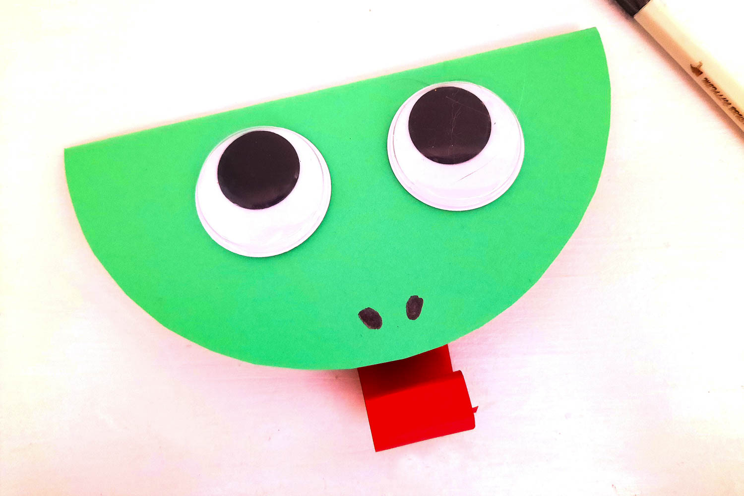 Add two Googly eyes to the outside & draw two nostrils below the eyes