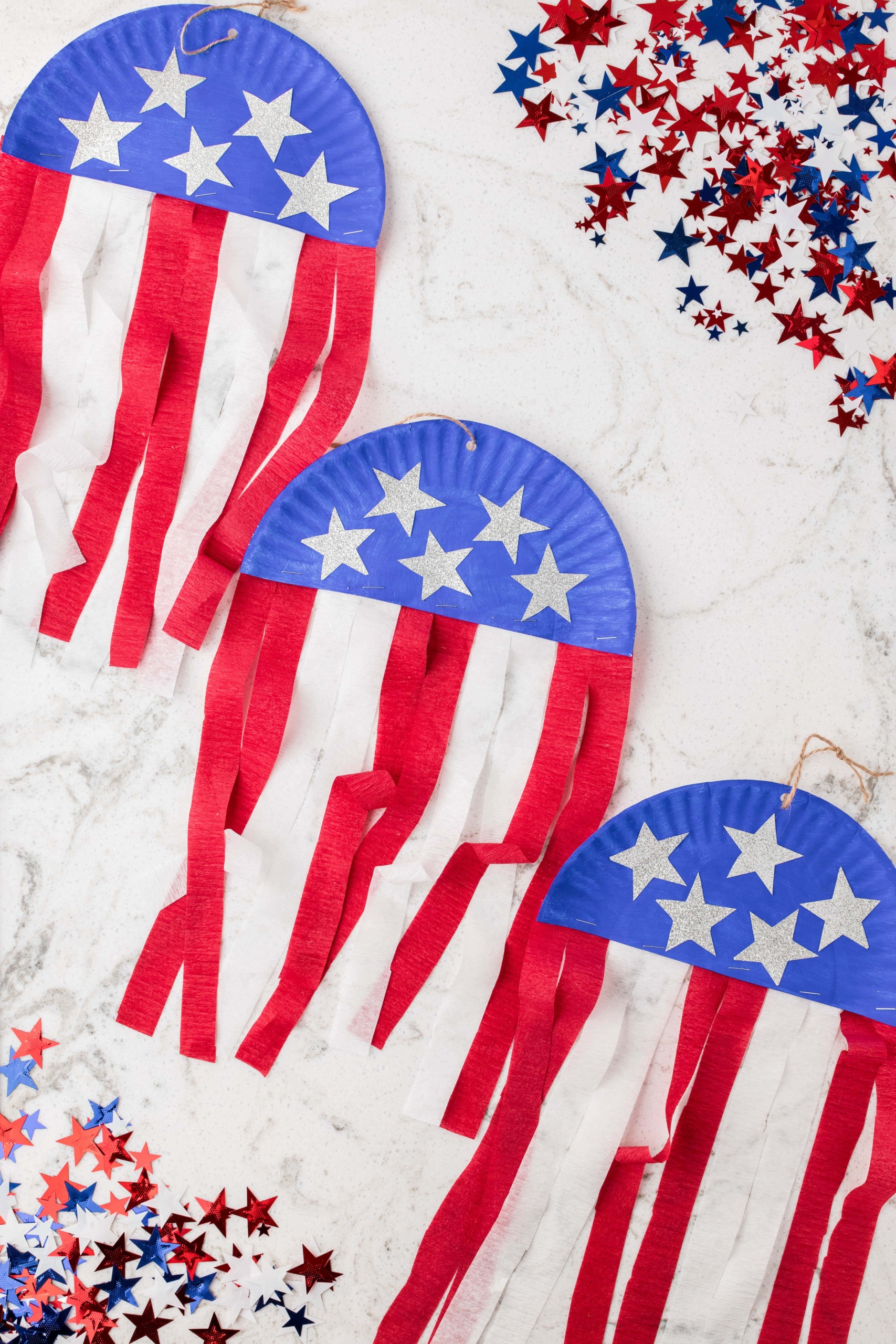 Photo of Completed Paper Plate Flag Craft