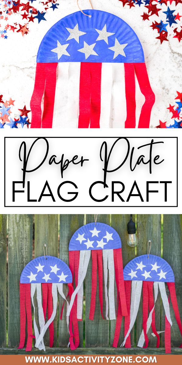 Turn a paper plate into an adorable Paper Plate Flag! This easy kids craft is perfect for Memorial Day and 4th of July. An easy Red, White and Blue craft that kids will have so much fun making this summer.