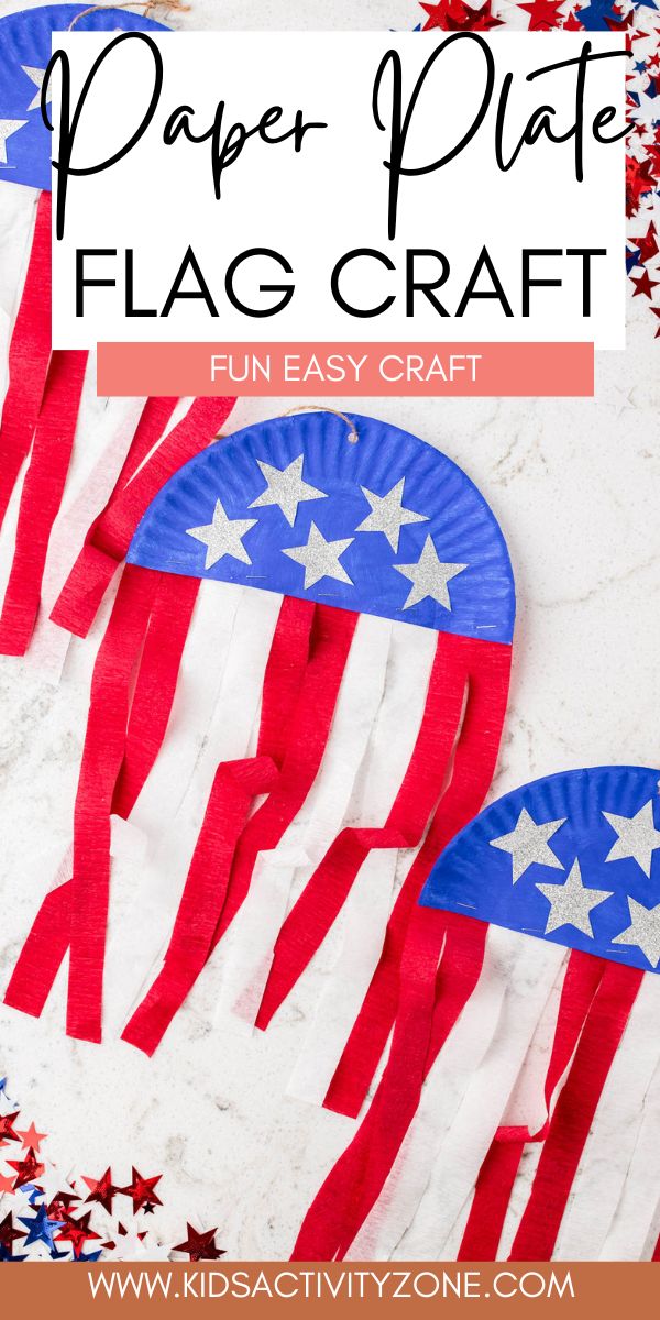 Turn a paper plate into an adorable Paper Plate Flag! This easy kids craft is perfect for Memorial Day and 4th of July. An easy Red, White and Blue craft that kids will have so much fun making this summer.